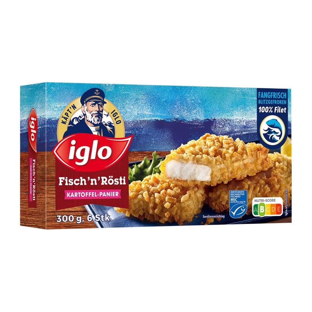 Iglo Fischstäbchen, Fisch'n'Rösti, Polar-Dorsch in Knusperhülle od. Knusper-Abenteuer 220 g-450 g Angebot bei Billa