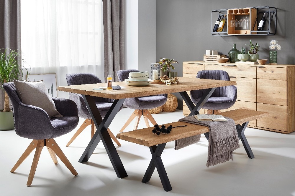 Esstisch Eiche massiv natur geölt ca. 160x75x90 cm Angebot bei Möbelix