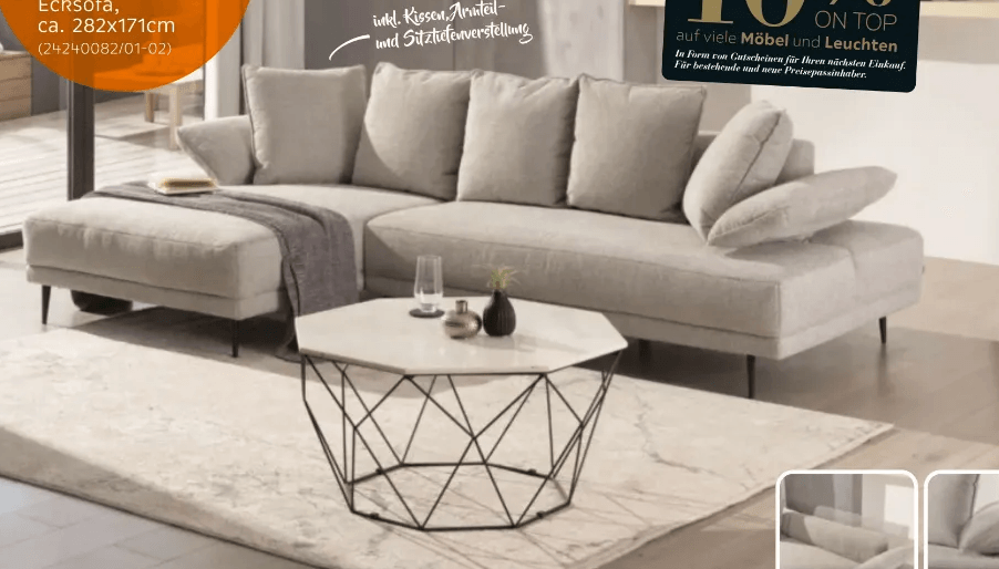 HOM'IN Ecksofa ca. 282x171cm Angebot bei XXXLutz