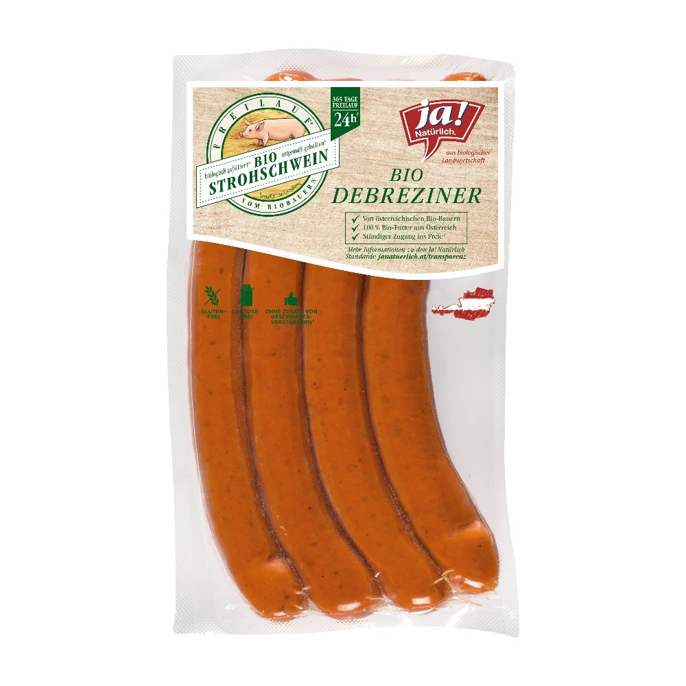 ja! Natürlich Bio Debreziner 4 Stück 240 g Packung Angebot bei Adeg
