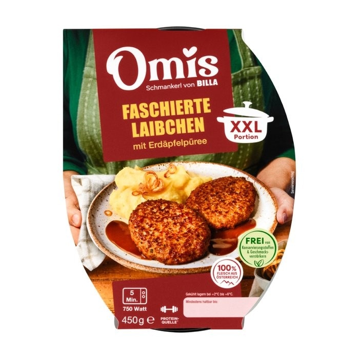 Omis Faschierte Laibchen mit Erdäpfelpüree 450 g Angebot bei Billa