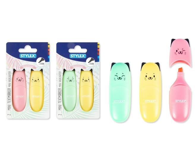 Stylex Mini Textmarker Katzendesign 2er-Packung Angebot bei Maximarkt