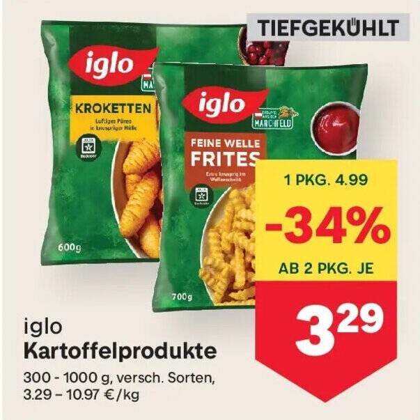 Iglo Kartoffelprodukte 300-1000 g Angebot bei Spar