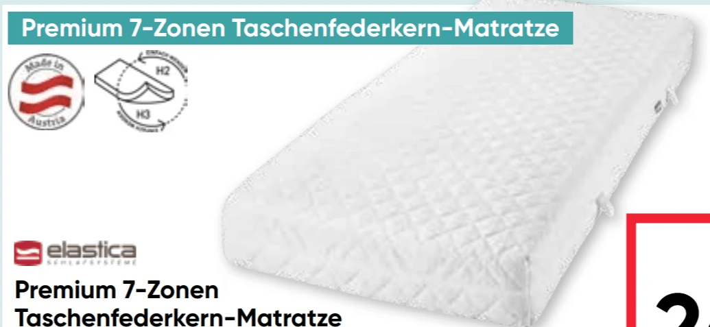 Premium 7-Zonen Taschenfederkern-Matratze Angebot bei Maximarkt