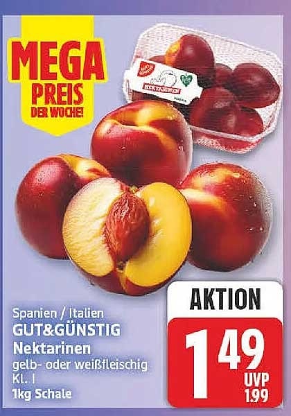 Nektarinen 1 Kilo Becher Angebot bei Billa
