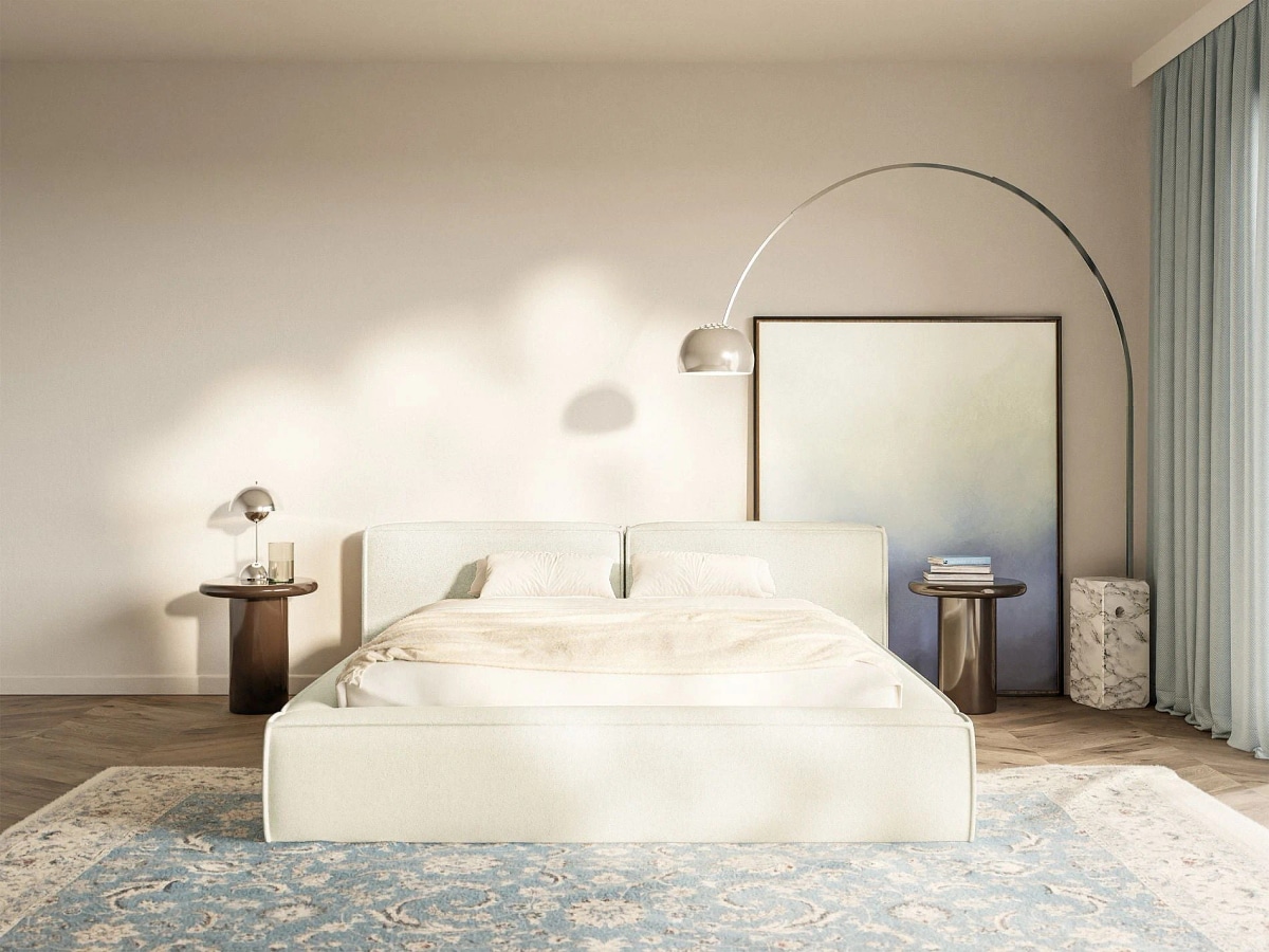 Polsterbett Chenille Creme Liegefläche: ca. 180x200 cm Angebot bei Möbelix