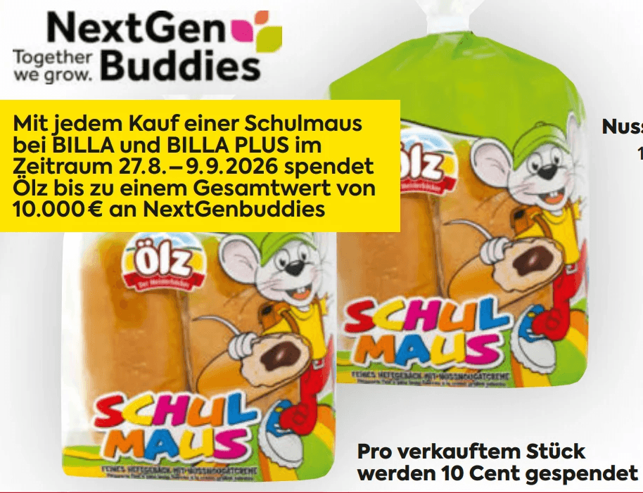 Ölz Schulmaus mit Nuss-Nougat-Füllung 160 g Angebot bei Billa