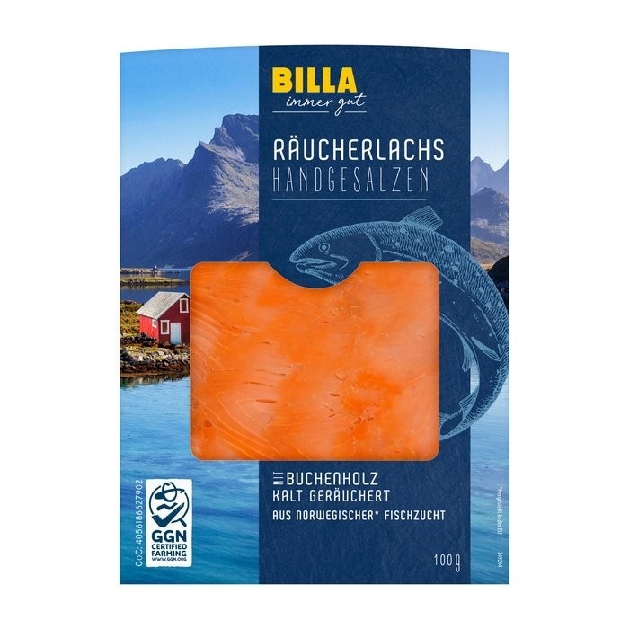 BILLA immer gut Norwegischer Räucherlachs 100 g Angebot bei Billa