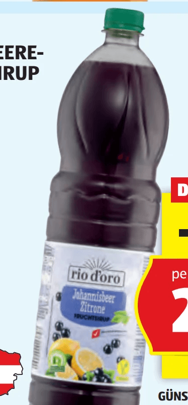 Johannisbeere-Zitronen Sirup 1,5 l Rio D'Oro Angebot bei Hofer