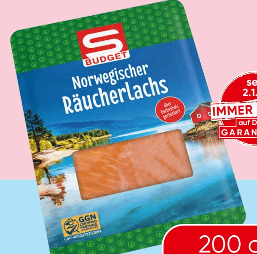 S-Budget Norwegischer Räucherlachs 200 g Angebot bei Spar