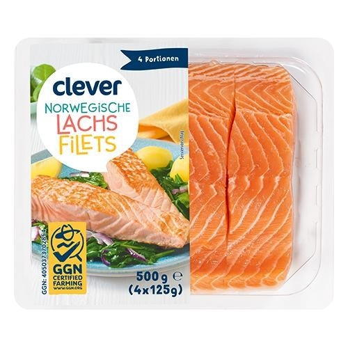 Lachsfiletseite per 100 g clever Angebot bei Billa Plus