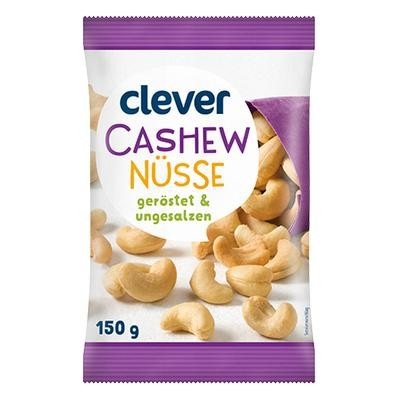 clever Cashews gesalzen oder ungesalzen 150 g Angebot bei Adeg