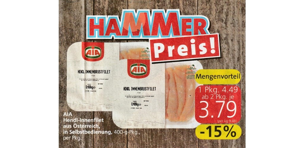 AIA Hendl-Innenbrustfilet 400 g Angebot bei Maximarkt