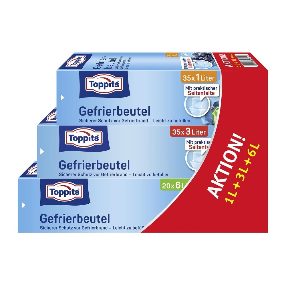 Toppits Gefrierbeutel 3er Sortimentspackung Angebot bei Adeg