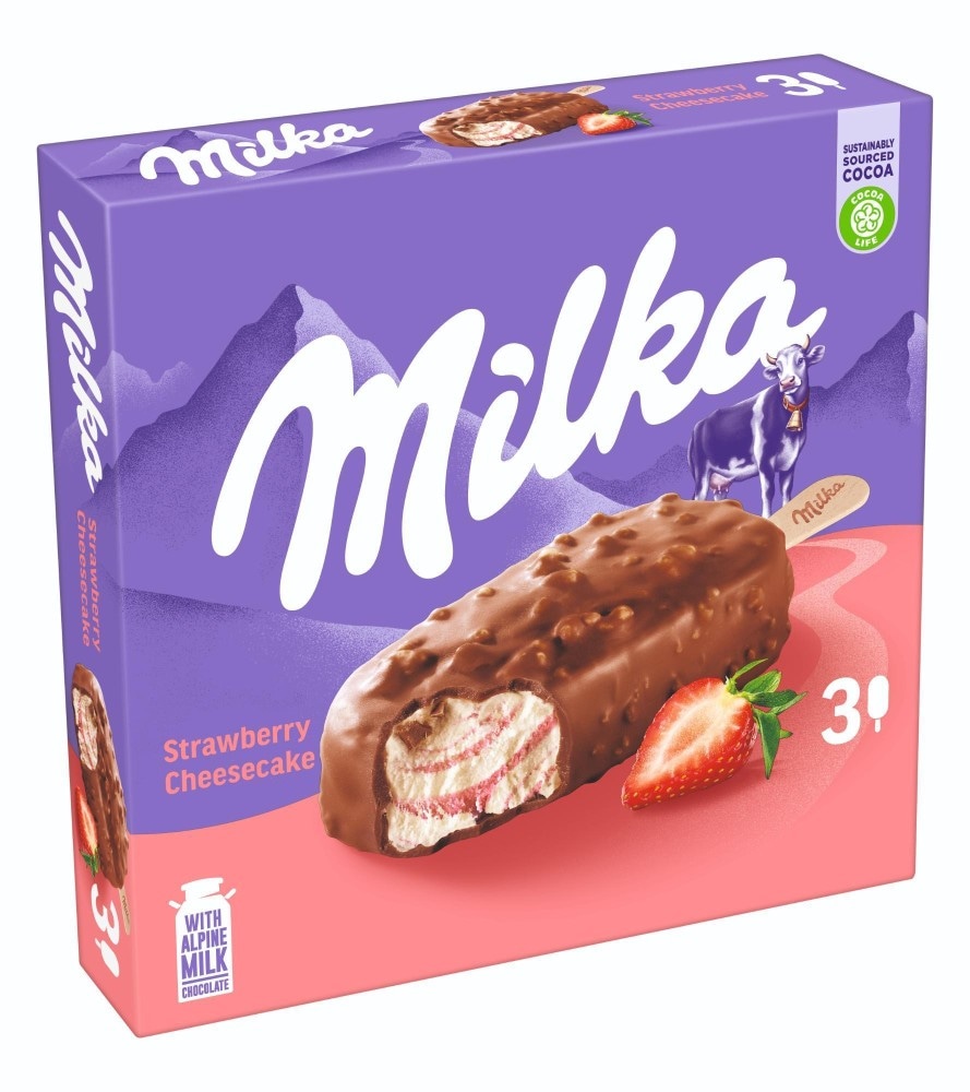 3 Strawberry Cheesecake Sticks oder 3 Vanilla-Choc Sticks 270 ml Milka Angebot bei Spar