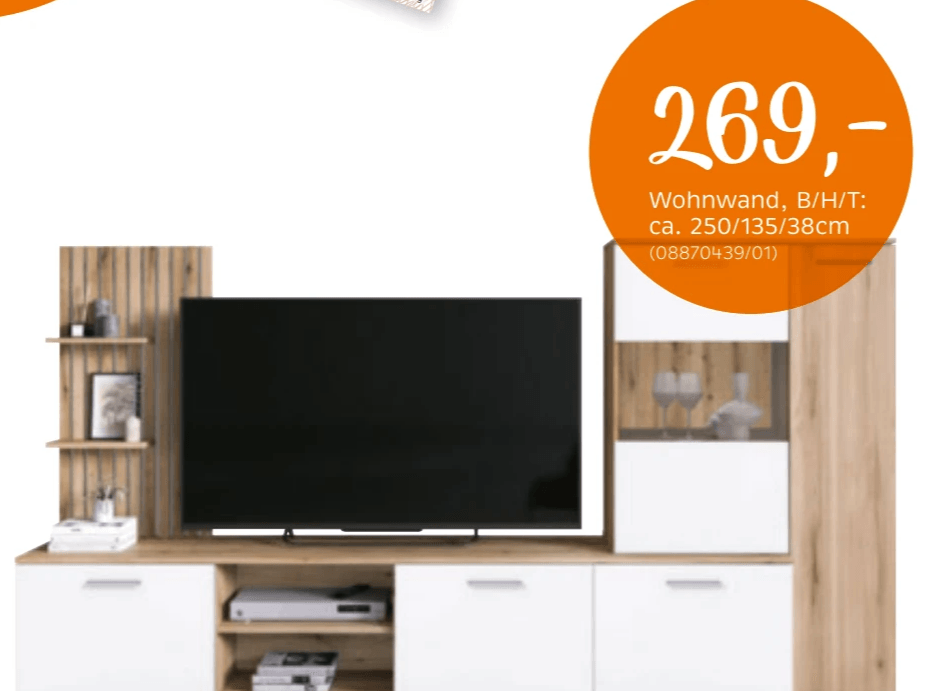 Wohnwand B/H/T: ca. 250/135/38 cm Angebot bei XXXLutz
