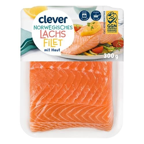 clever norwegisches Lachsfilet 300 g Angebot bei Billa