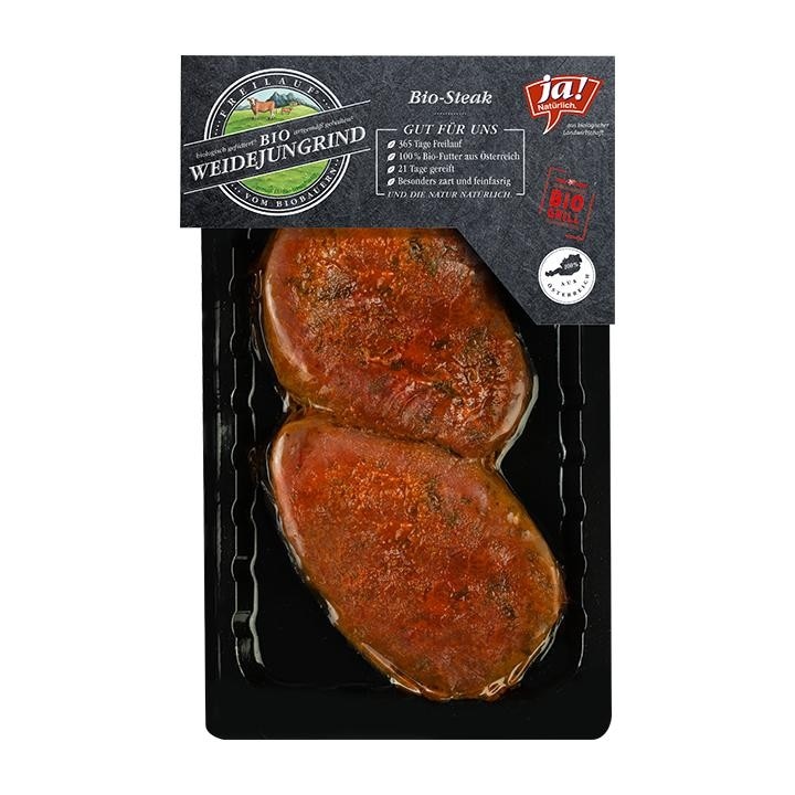 Bio-Minutensteak vom Weidejungrind z.B. 299 g Packung Ja! Natürlich Angebot bei Billa Plus
