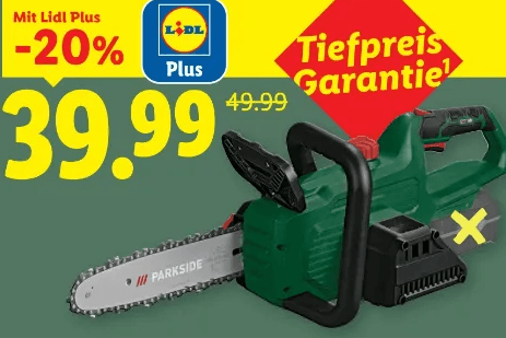 Akku-Kettensäge 20 V PARKSIDE Angebot bei Lidl