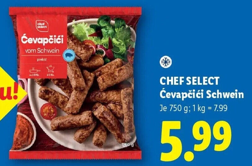 Čevapčići Schwein 750 g Chef Select Angebot bei Lidl
