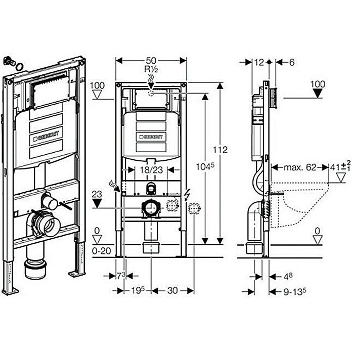 WC-Vorwandelement Duofix Sigma Geberit Angebot bei Bauhaus
