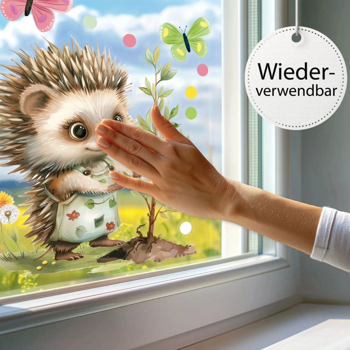 bella casa Fensterbilder Igel ca. 31 x 22 cm Angebot bei Norma