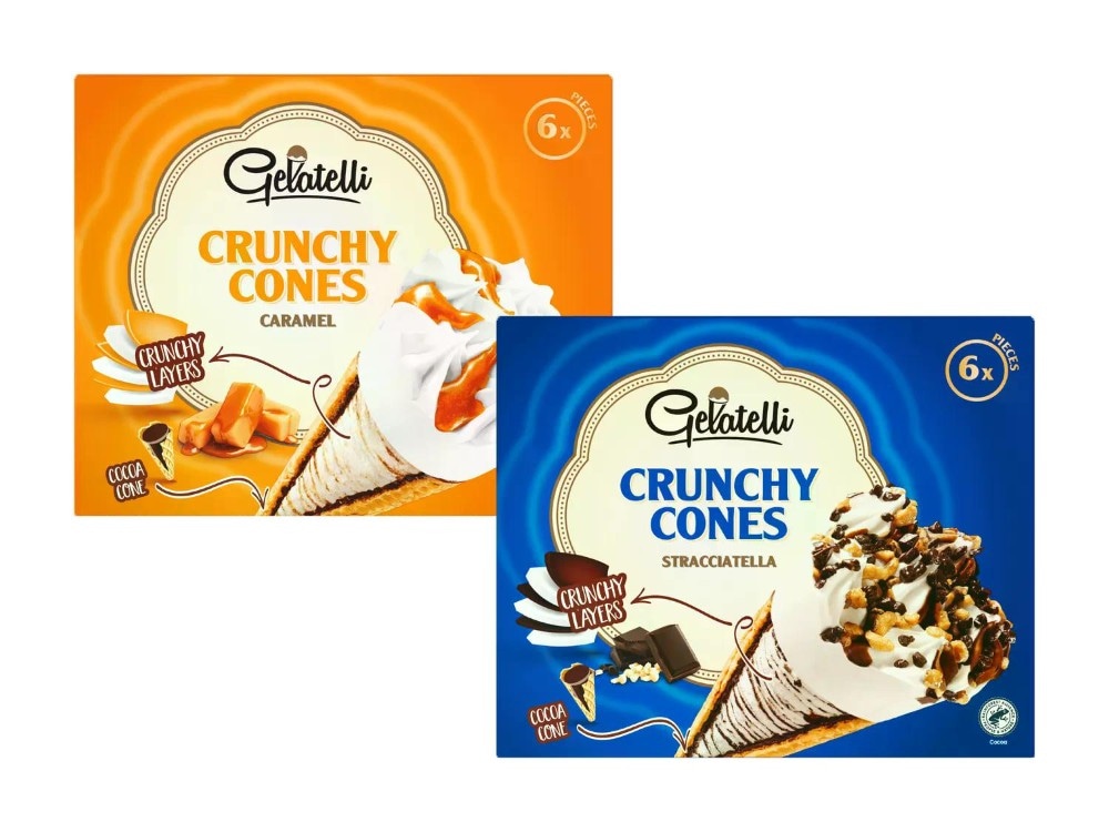 GELATELLI Crunchy Cones 6x 110 ml Angebot bei Lidl