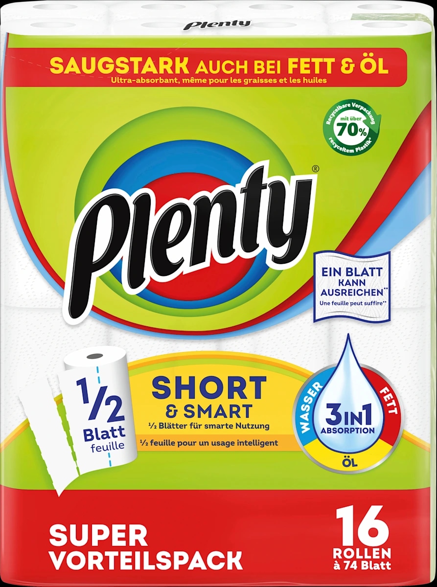 Plenty Küchenrolle Short & Smart od. Original 16 Rollen Angebot bei Penny