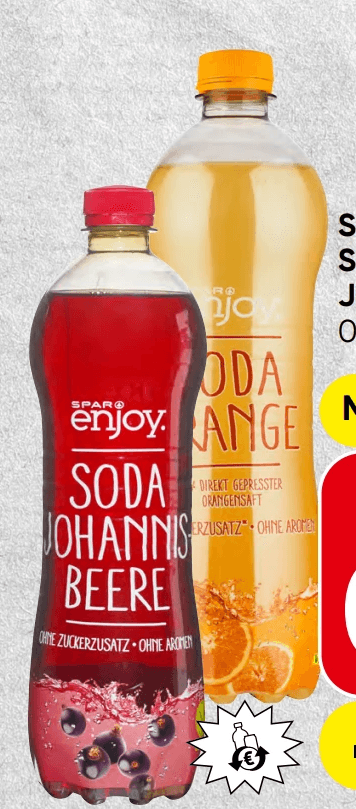 SPAR enjoy Soda Orange oder Johannisbeere 0,75 Liter Angebot bei Spar