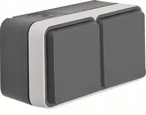 Aufputz-Schalterserie W.1 2-fach horizontal Berker Angebot bei Bauhaus