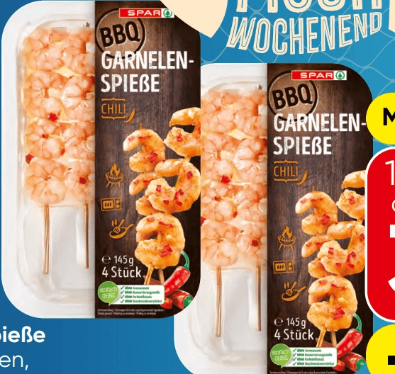 SPAR BBQ Garnelenspieße 145 g Angebot bei Spar