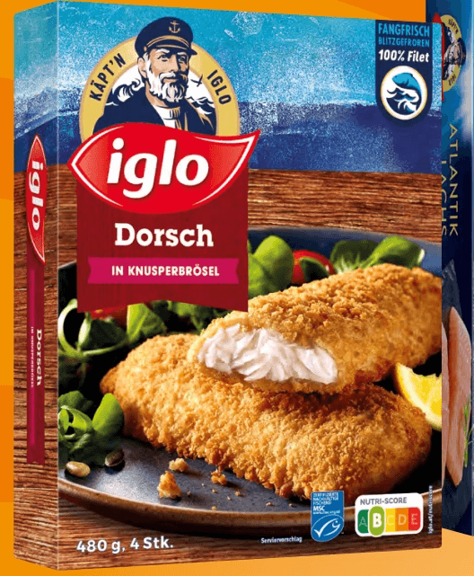 Iglo Dorsch paniert, Dorsch in Knusperbrösel, Zander Naturfilets, Premium Atlantik Lachs oder Goldbrasse 200-480 g Angebot bei Spar