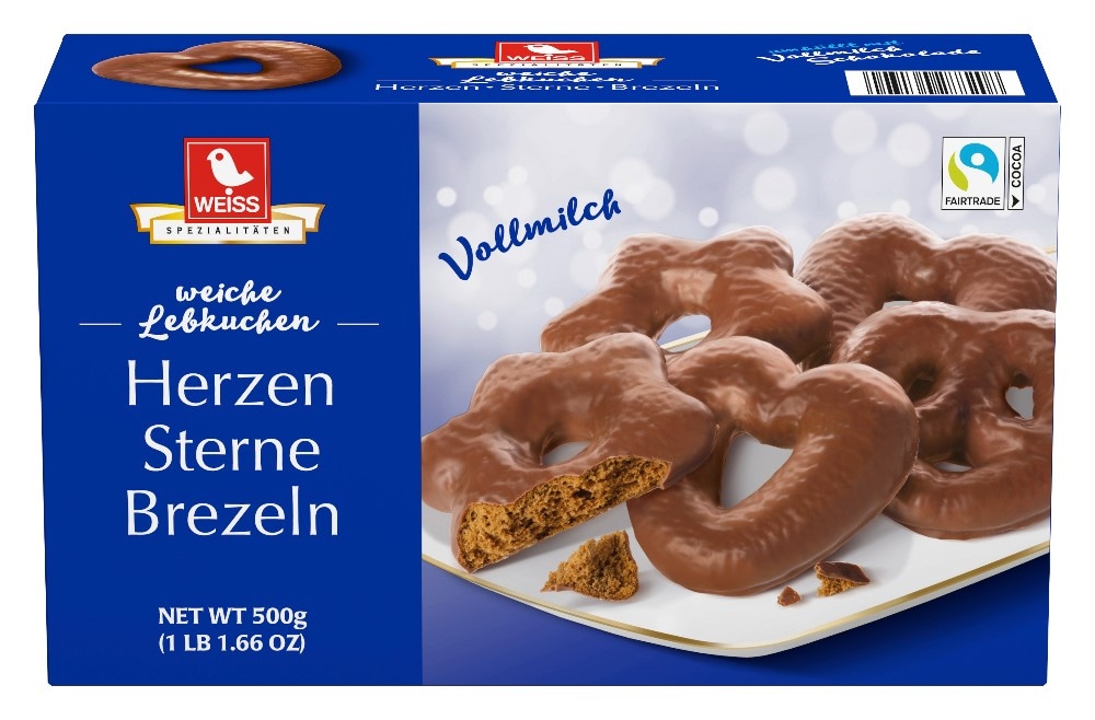 weiche Lebkuchen Herzen Sterne Brezeln 500 g Weiss Angebot bei Spar