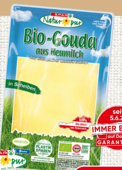 Bio-Käsescheiben aus Heumilch 175 g SPAR Natur pur Angebot bei Spar