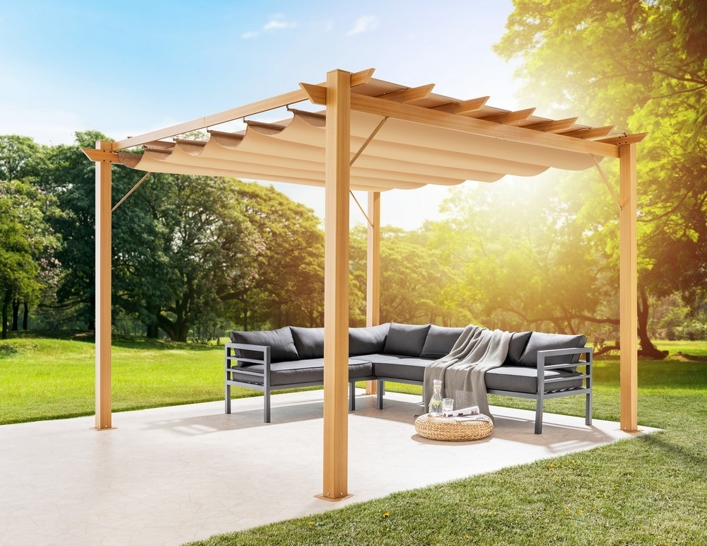 Aluminium-Pavillon Pergola 350 x 350 x 236 cm Chillrot Angebot bei Norma