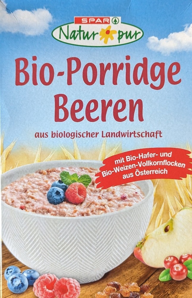 Bio-Porridge Beeren oder Honig-Nuss 500 g SPAR Natur*pur Angebot bei Interspar