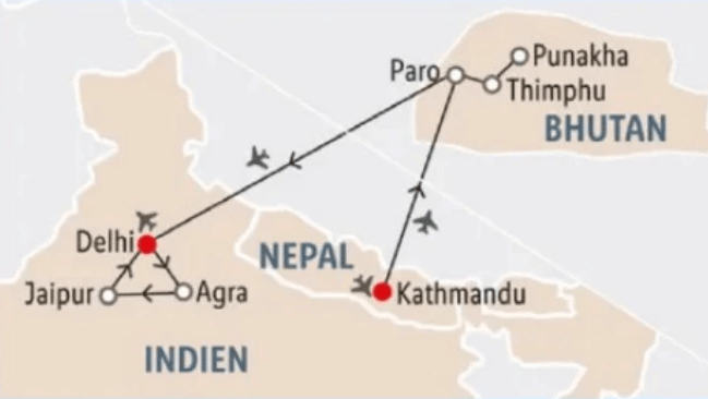 Bhutan, Nepal & Indien Rundreise 16 Tage Angebot bei Lidl Reisen