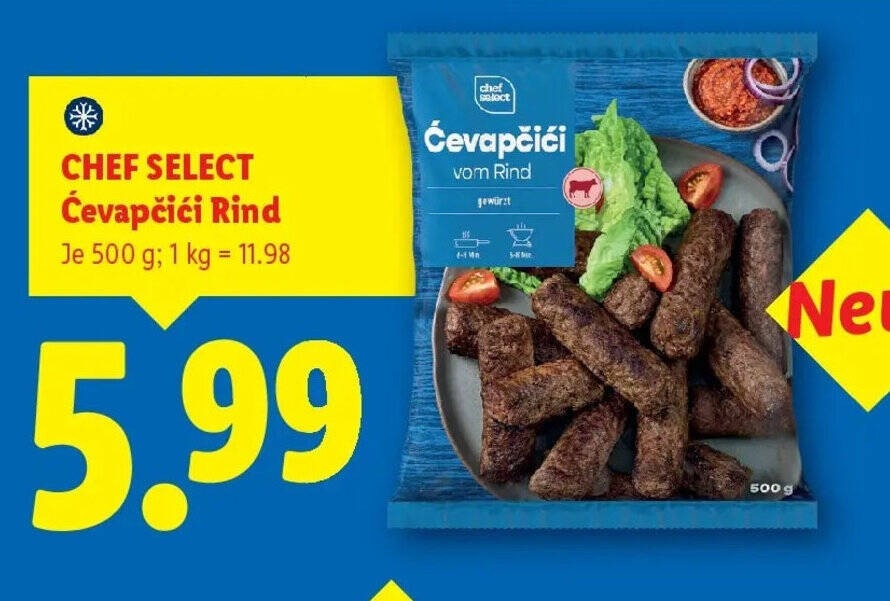 Čevapčići Rind 500 g Chef Select Angebot bei Lidl