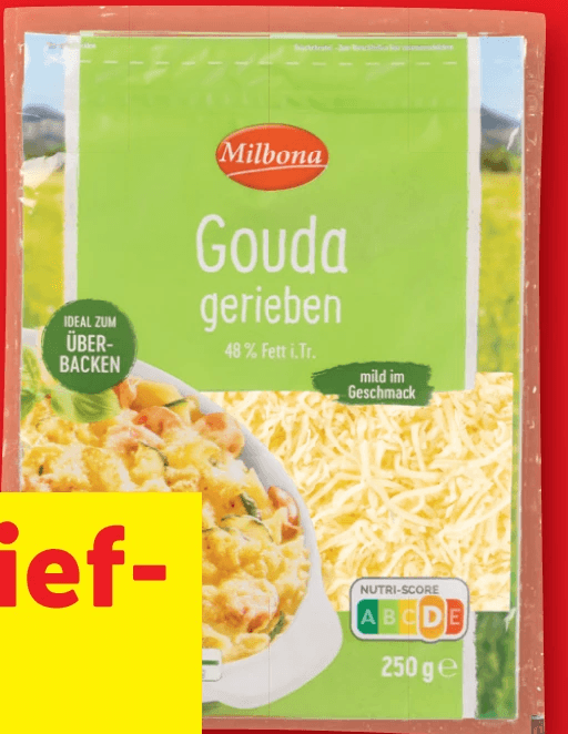 Milbona Gouda gerieben 250 g Angebot bei Lidl
