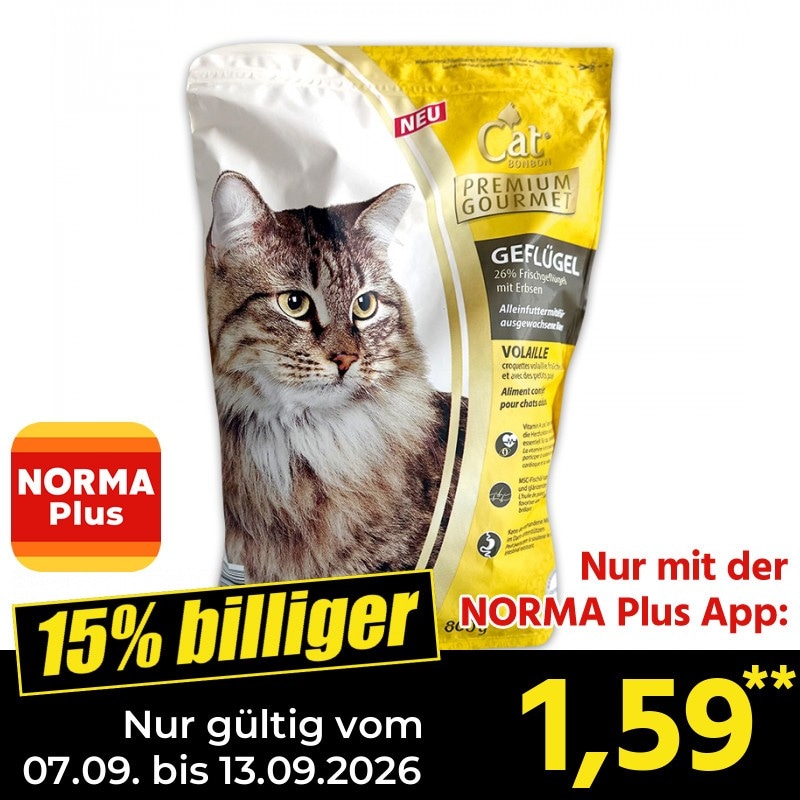 Premium Trockenfutter 800 g Cat Premium Gourmet Angebot bei Norma