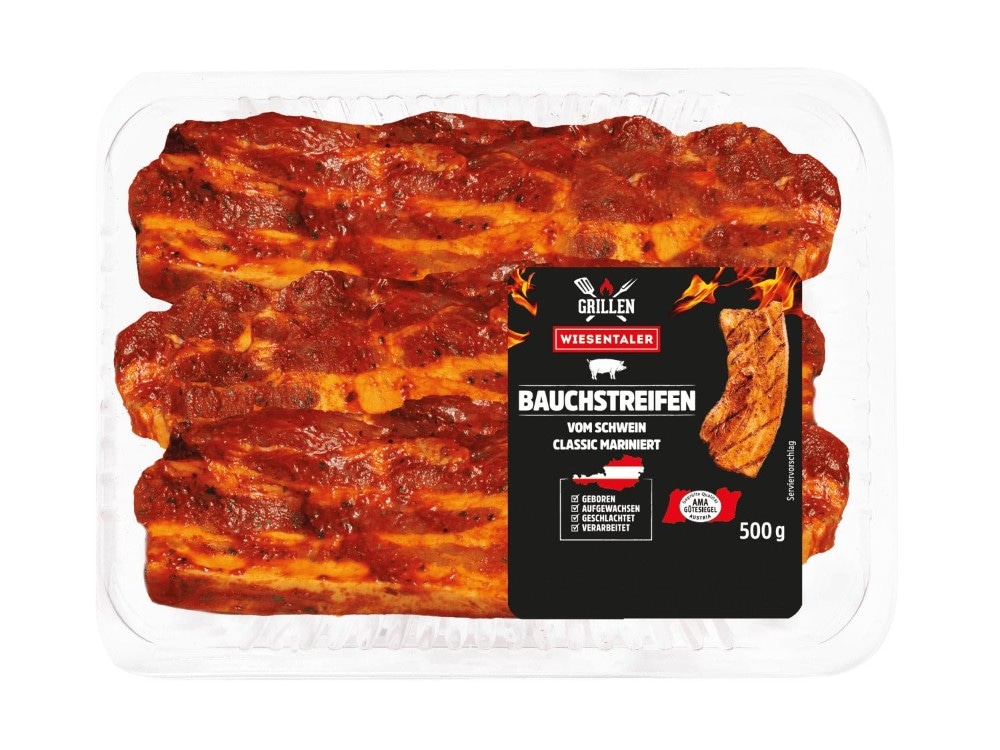 Frische Bauchstreifen mariniert 500 g WIESENTALER Angebot bei Lidl