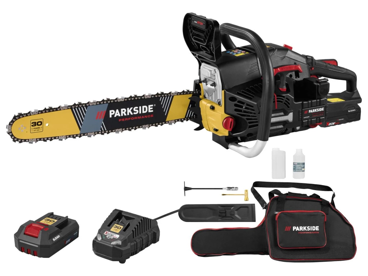 PARKSIDE PERFORMANCE Benzin-Kettensäge mit Elektrostart inkl. Akku und Ladegerät Angebot bei Lidl
