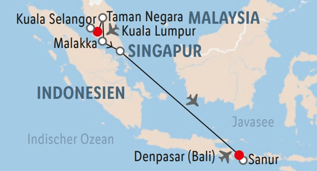 Malaysia, Singapur & Bali Rundreise 15 Tage Angebot bei Lidl Reisen