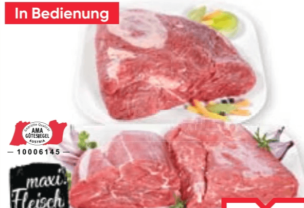 Österr. Gulaschfleisch oder Siedefleisch vom Jungstier per kg Angebot bei Maximarkt