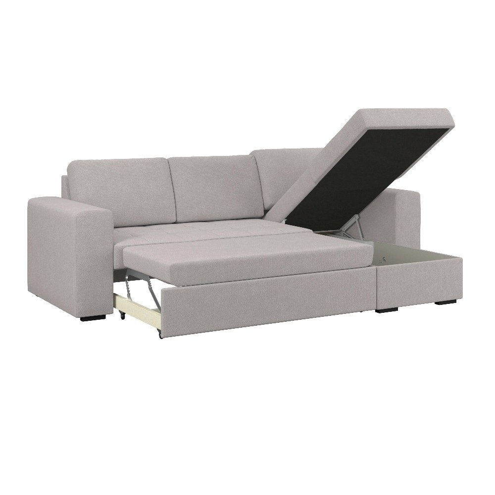 Ecksofa Mikrofaser Greige ca. 247x155 cm Angebot bei Möbelix