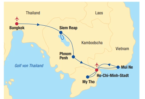 3-Länder-Kombination Thailand – Kambodscha – Vietnam 16 Nächte Angebot bei Billa Reisen
