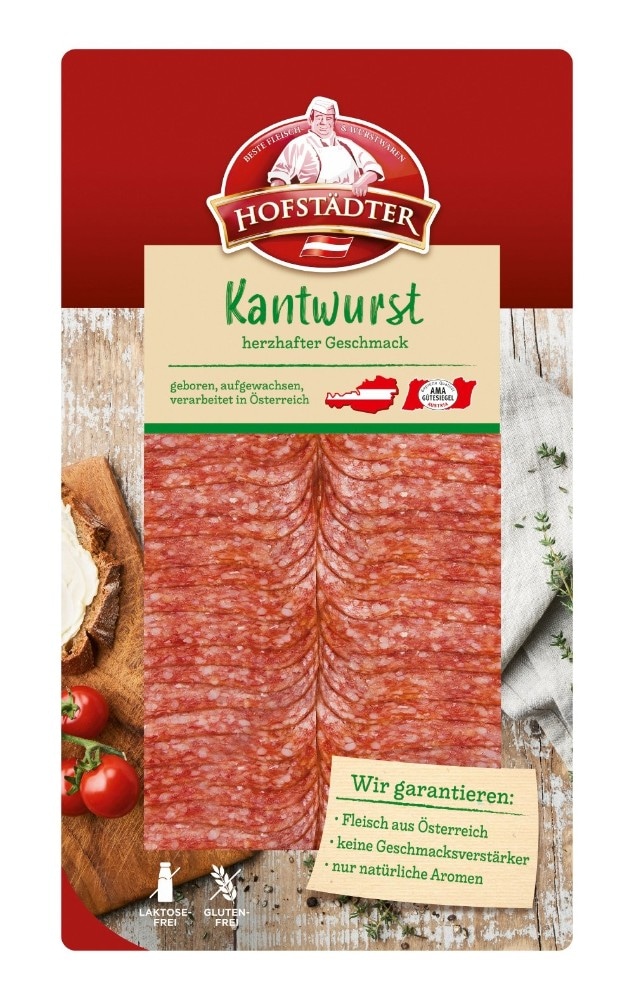 Hofstädter Salami div. Sorten oder Kantwurst, geschnitten 100 g Angebot bei Billa