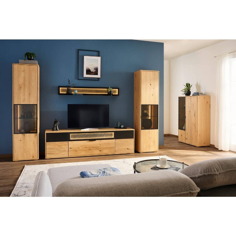 Wohnwand Wildeiche Bianco massiv LINEA NATURA Angebot bei XXXLutz