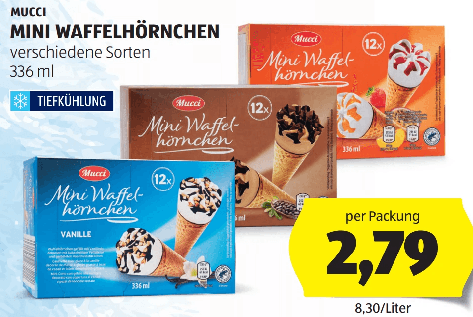 Mini Waffelhörnchen 336 ml Angebot bei Hofer