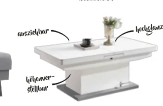 Couchtisch L/B/H: ca. 125-150/70/50-78 cm Angebot bei XXXLutz